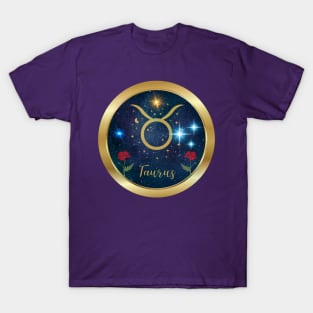 Golden Taurus Zodiac Signs T-Shirt